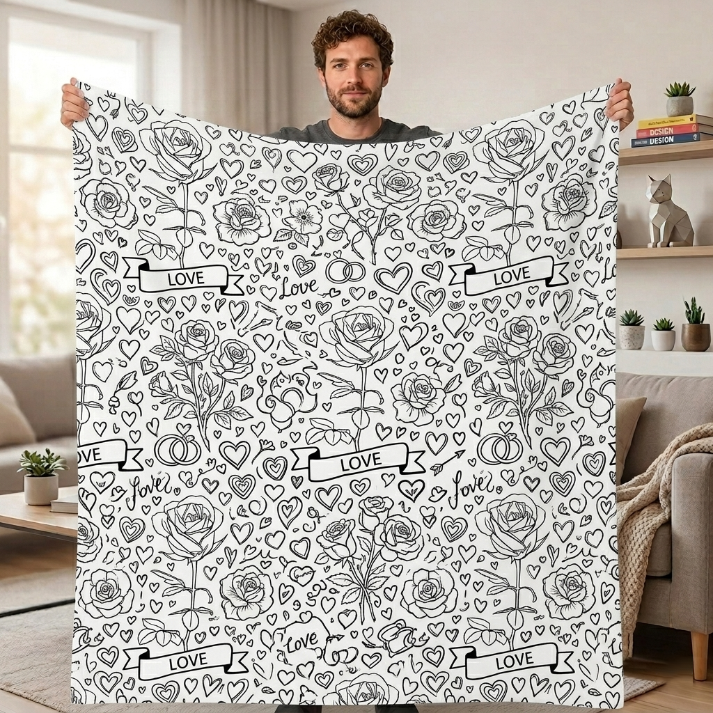 DIY Drawing Blanket – Customizable Plush Doodle & Coloring Blanket