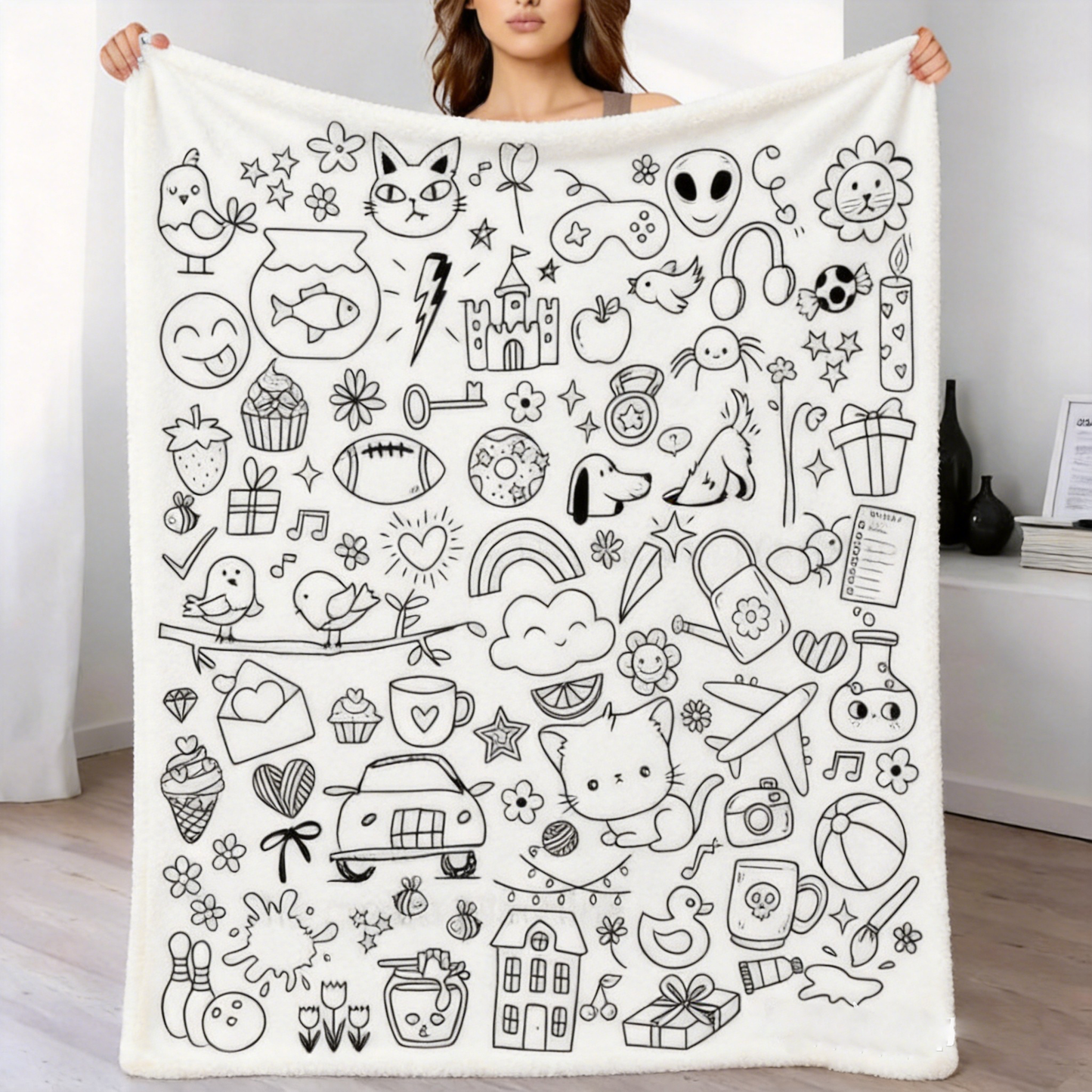 DIY Drawing Blanket – Customizable Plush Doodle & Coloring Blanket