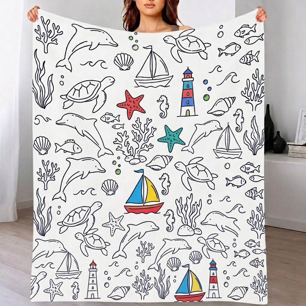 DIY Drawing Blanket – Customizable Plush Doodle & Coloring Blanket