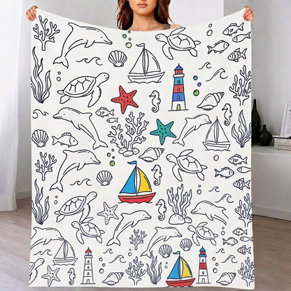 DIY Drawing Blanket – Customizable Plush Doodle & Coloring Blanket